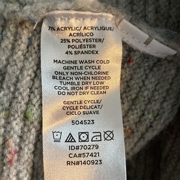 LOFT small sweater gray cowl neck ribbed - Picture 12 of 12